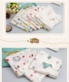 Four-layer gauze handkerchief, saliva wipes, breastfeeding wipes, baby products, small square towels, printed small square towels Application Scenario